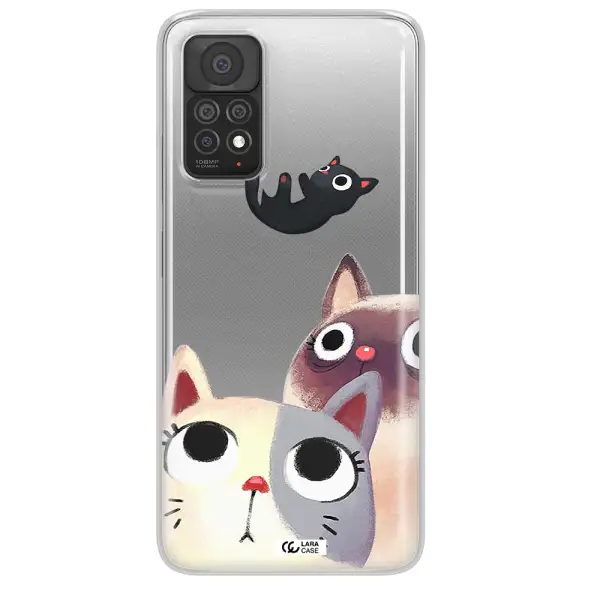 Abstract Grey Flowers Xiaomi Note 11 Pro Clear TPU Case