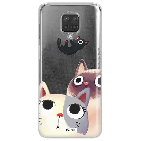 Abstract Grey Flowers Xiaomi Note 9 Pro Clear TPU Case