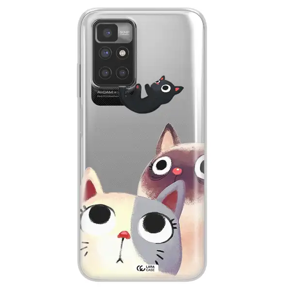 Abstract Grey Flowers Xiaomi Redmi 10 Clear TPU Case