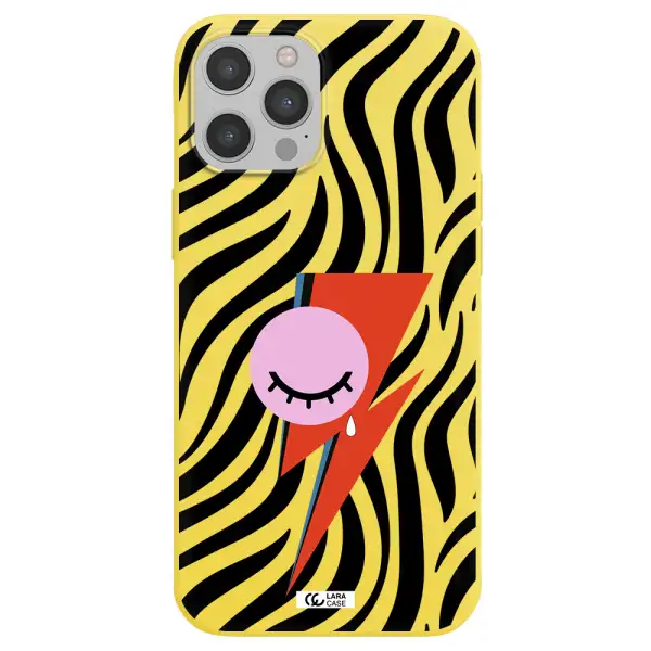 David Bowie Symbol Apple iPhone 12 pro Silicone canary yellow Case