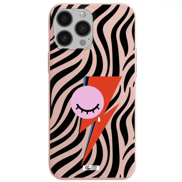 David Bowie Symbol Apple iPhone 13 Pro Max Silicone pastel pink Case