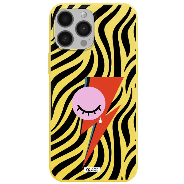 David Bowie Symbol Apple iPhone 13 Pro Silicone canary yellow Case