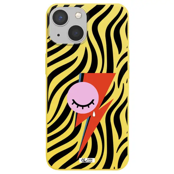 David Bowie Symbol Apple iPhone 13 Silicone canary yellow Case