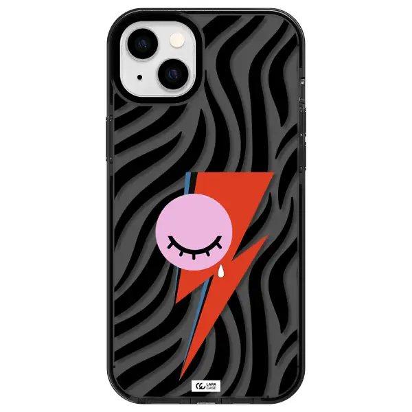 David Bowie Symbol Apple iPhone 14 plus impact Smoke Black Case