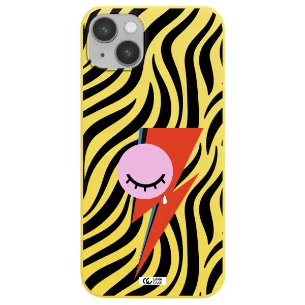 David Bowie Symbol Apple iPhone 14 plus Silicone canary yellow Case