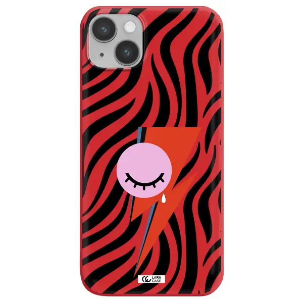 David Bowie Symbol Apple iPhone 14 plus Silicone Imperial Red Case