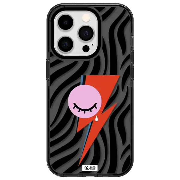 David Bowie Symbol Apple iPhone 14 pro impact Smoke Black Case