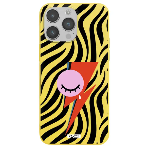 David Bowie Symbol Apple iPhone 14 pro max Silicone canary yellow Case