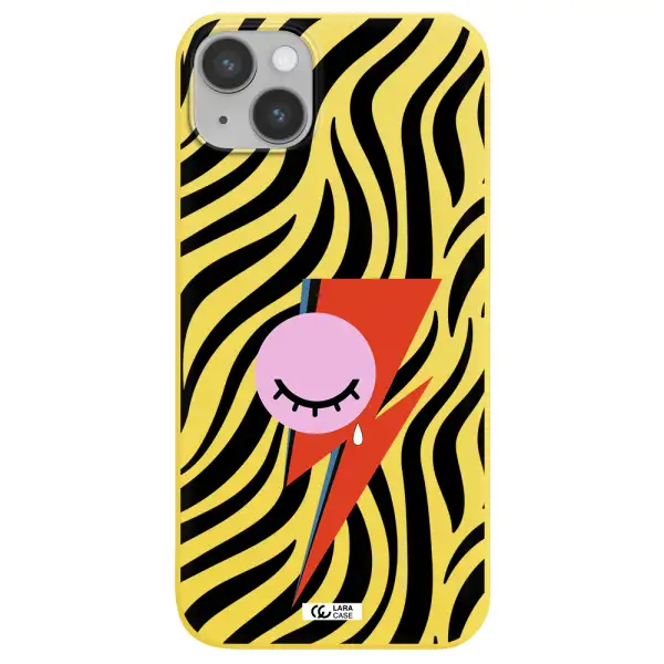 David Bowie Symbol Apple iPhone 14 Silicone canary yellow Case