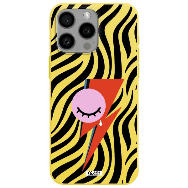 David Bowie Symbol Apple Iphone 15 Pro max Silicone canary yellow Case