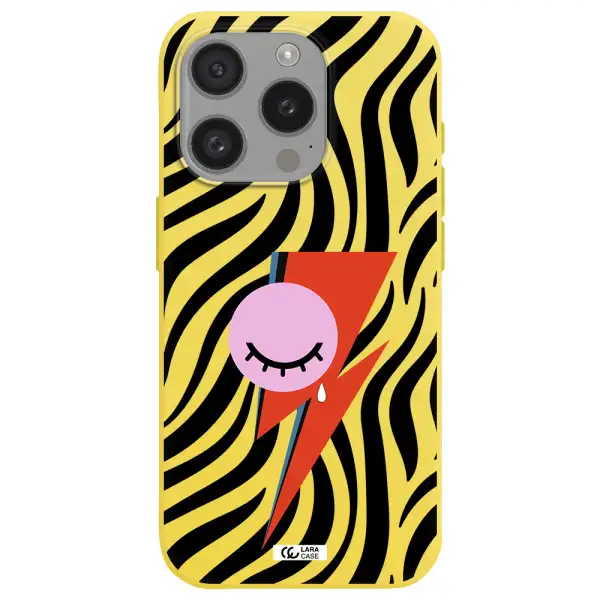 David Bowie Symbol Apple Iphone 15 Pro Silicone Canary Yellow Case