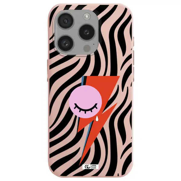 David Bowie Symbol Apple Iphone 15 Pro Silicone Pastel Pink Case