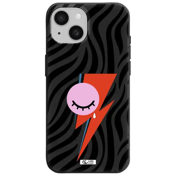 David Bowie Symbol Apple iPhone 15 Silicone black Case