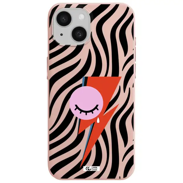 David Bowie Symbol Apple Iphone 15 Silicone Pastel Pink Case