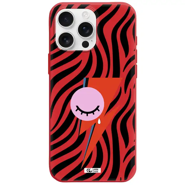 David Bowie Symbol Apple Iphone 16 Pro Max Silicone Imperial Red Case