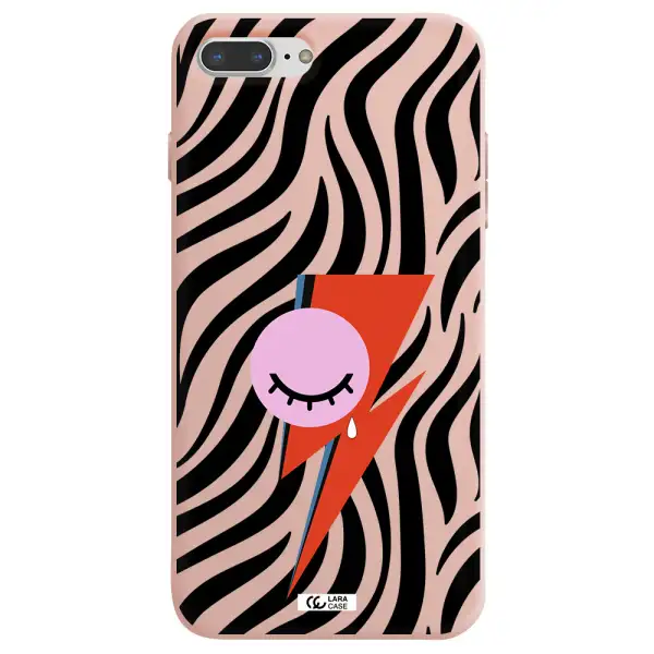 David Bowie Symbol Apple iPhone 8 plus Silicone pastel pink Case