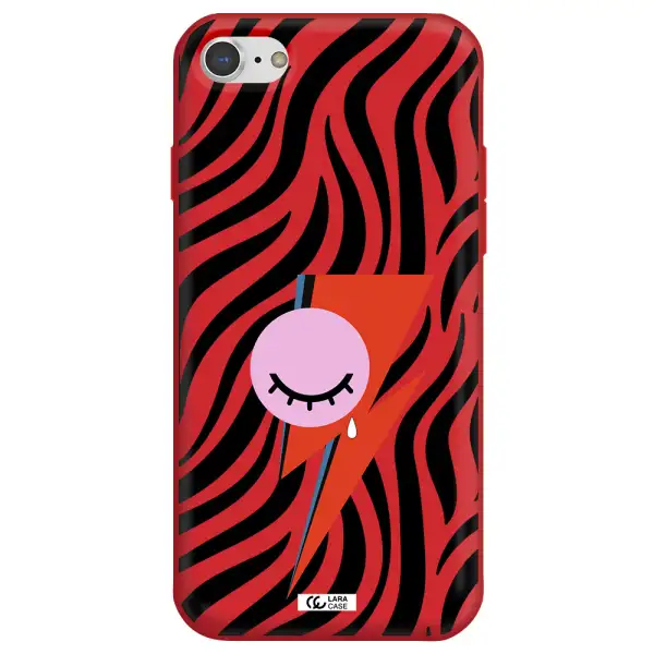 David Bowie Symbol Apple iPhone 8 Silicone Imperial Red Case