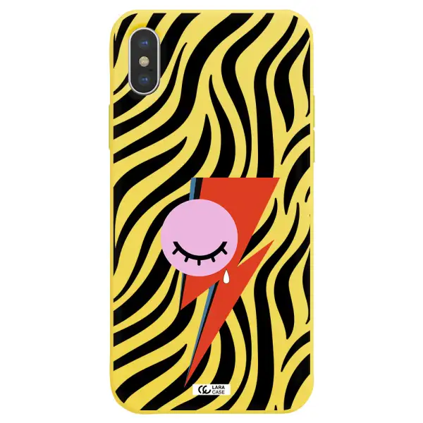 David Bowie Symbol Apple iPhone XS Silicone canary yellow Case
