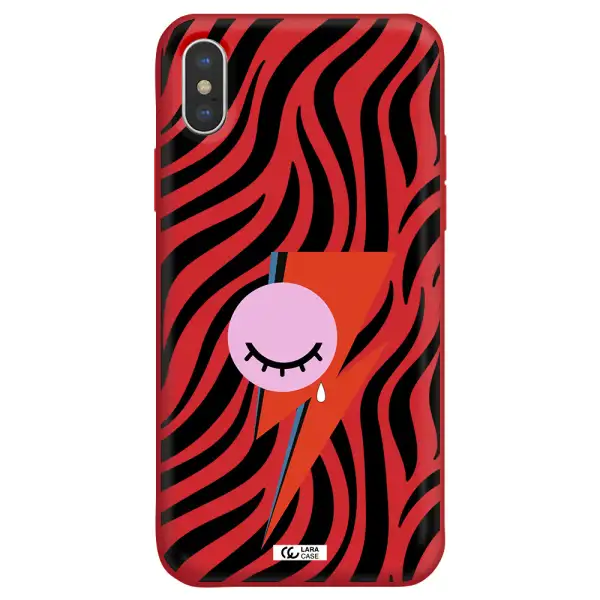 David Bowie Symbol Apple iPhone XS Silicone Imperial Red Case