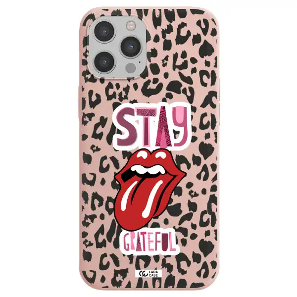 The Rolling Stones Apple iPhone 12 pro Silicone pastel pink Case