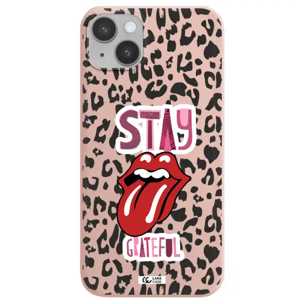 The Rolling Stones Apple iPhone 14 plus Silicone pastel pink Case