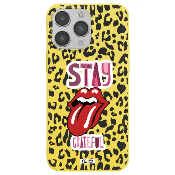 The Rolling Stones Apple iPhone 14 pro max Silicone canary yellow Case