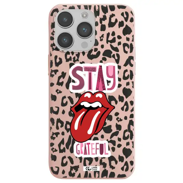 The Rolling Stones Apple iPhone 14 pro max Silicone pastel pink Case