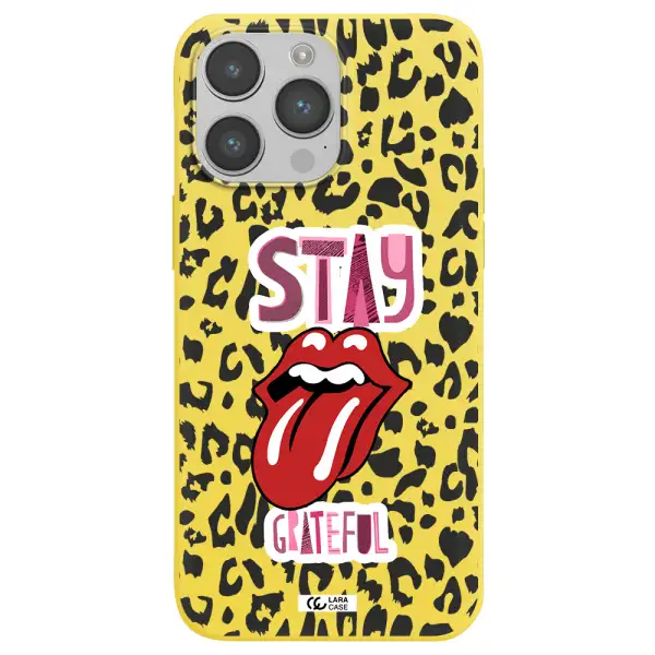 The Rolling Stones Apple iPhone 14 pro Silicone canary yellow Case