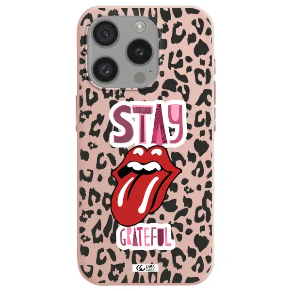 The Rolling Stones Apple Iphone 15 Pro Silicone Pastel Pink Case
