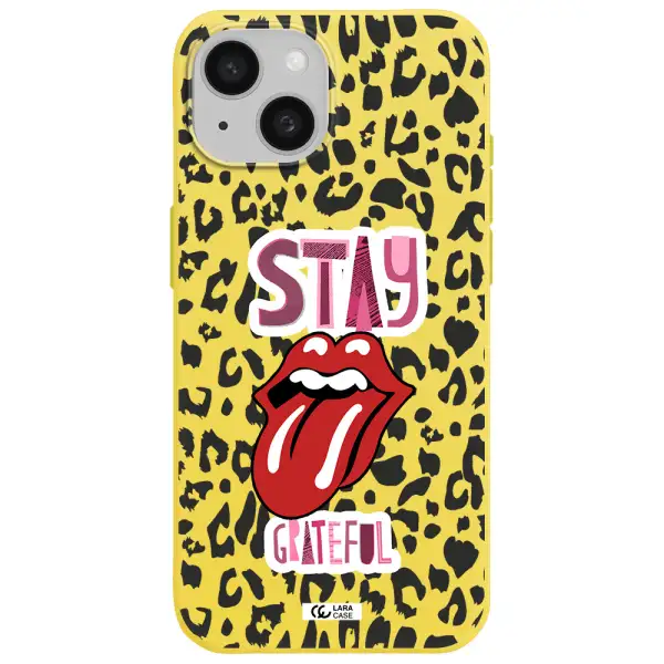 The Rolling Stones Apple iPhone 15 Silicone canary yellow Case