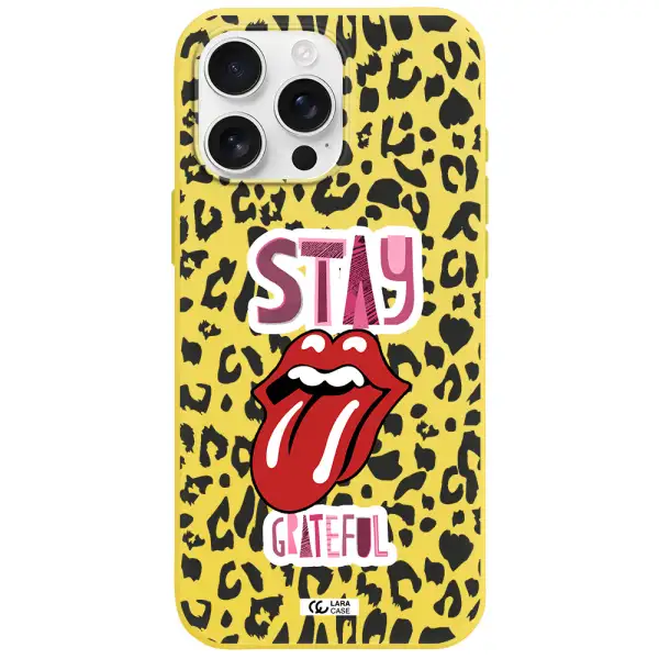 The Rolling Stones Apple Iphone 16 Pro Max Silicone Canary Yellow Case