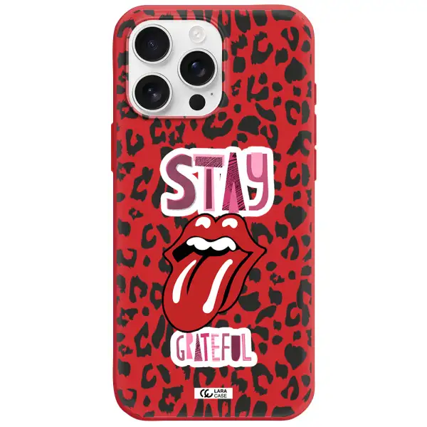 The Rolling Stones Apple Iphone 16 Pro Max Silicone Imperial Red Case