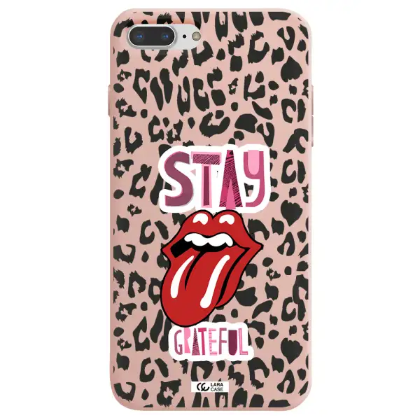 The Rolling Stones Apple iPhone 8 plus Silicone pastel pink Case