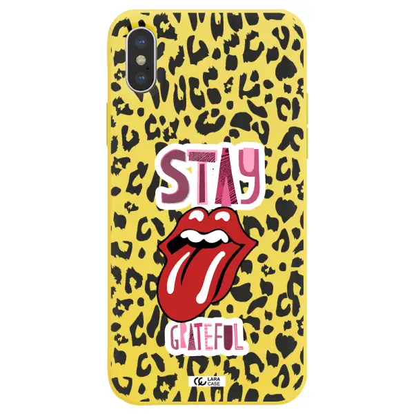 The Rolling Stones Apple iPhone XS Silicone canary yellow Case