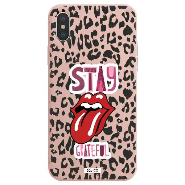 The Rolling Stones Apple iPhone XS Silicone pastel pink Case