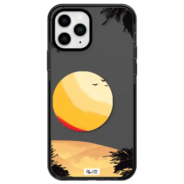 Sunset On The Beach Apple iPhone 11 pro impact Smoke Black Case