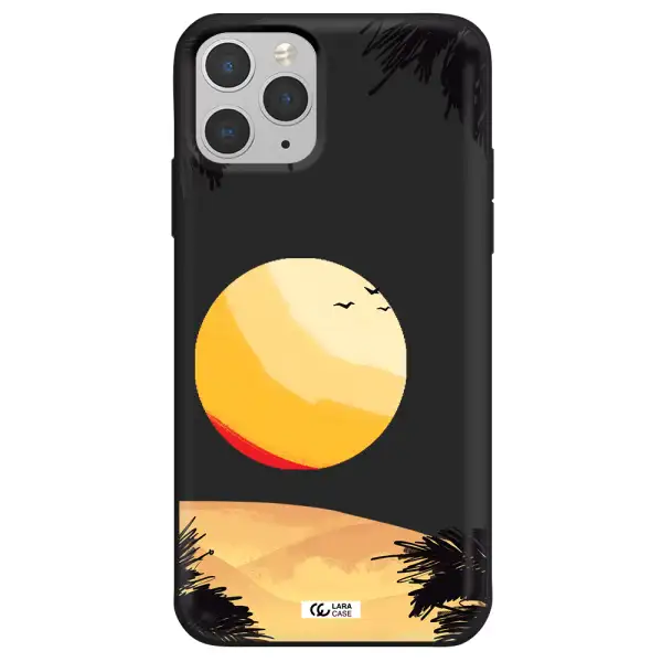 Sunset On The Beach Apple iPhone 11 pro Silicone black Case