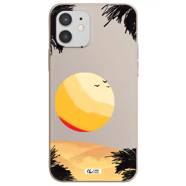 Sunset On The Beach Apple iPhone 12 mini Silicone Stone Case