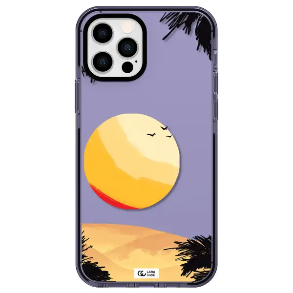 Sunset On The Beach Apple iPhone 12 pro impact Lilac Case