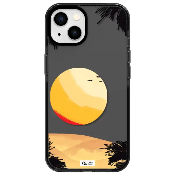 Sunset On The Beach Apple iPhone 13 impact Smoke Black Case