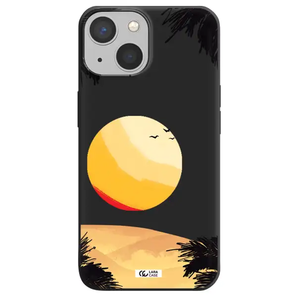 Sunset On The Beach Apple iPhone 13 mini Silicone black Case
