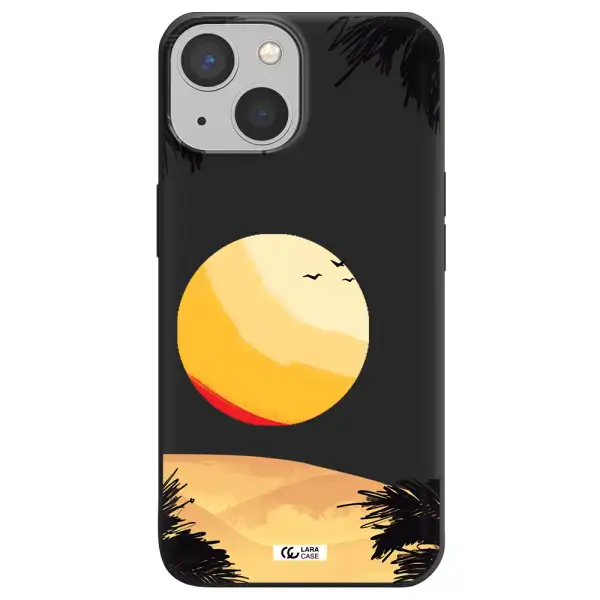 Sunset On The Beach Apple iPhone 13 Silicone black Case
