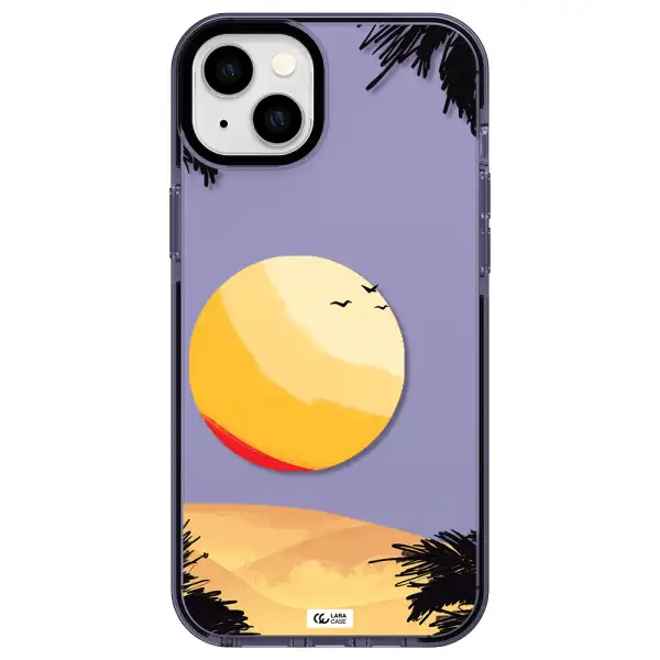 Sunset On The Beach Apple iPhone 14 plus impact Lilac Case
