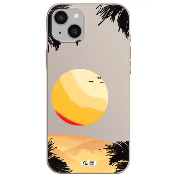 Sunset On The Beach Apple iphone 15 plus Silicone Stone Case