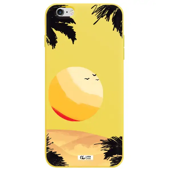 Sunset On The Beach Apple iPhone 6 plus Silicone canary yellow Case