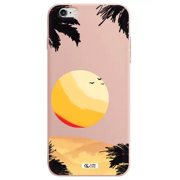 Sunset On The Beach Apple iPhone 6S Silicone pastel pink Case