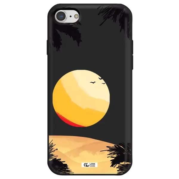 Sunset On The Beach Apple iPhone 8 Silicone black Case