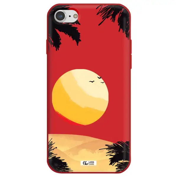 Sunset On The Beach Apple iPhone 8 Silicone Imperial Red Case