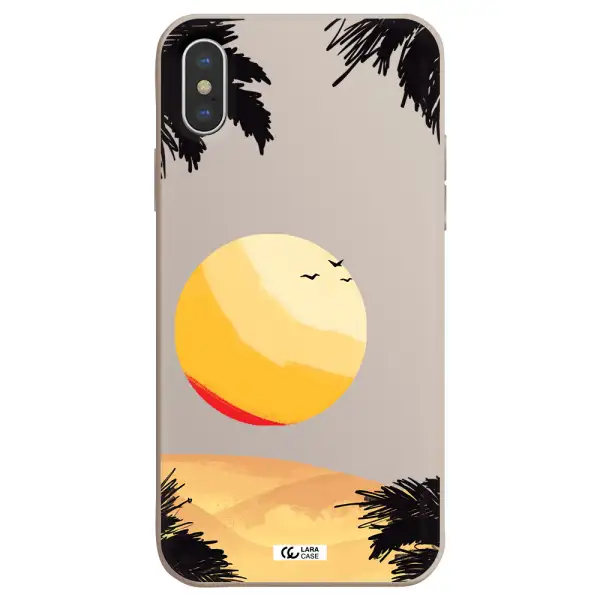 Sunset On The Beach Apple iPhone X Silicone Stone Case
