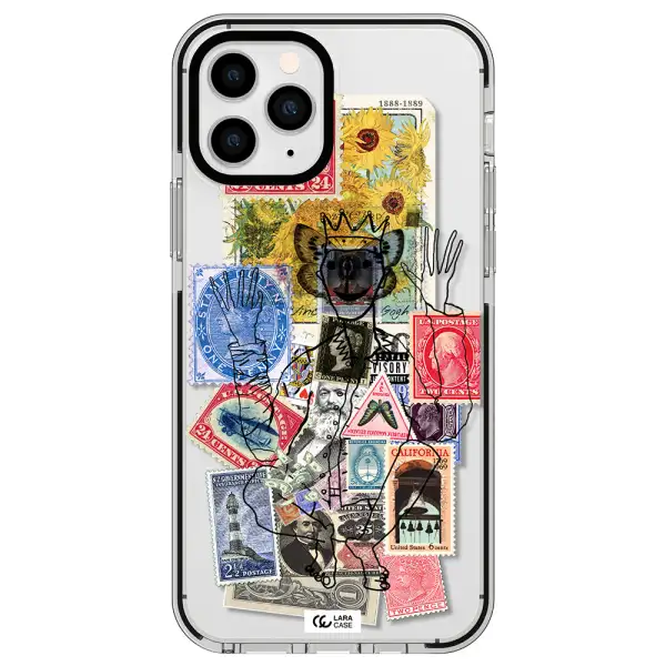 Stamp Collection Apple iPhone 11 pro max impact black border Case